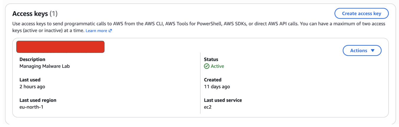 Figure 2: Create Access Key for AWS CLI