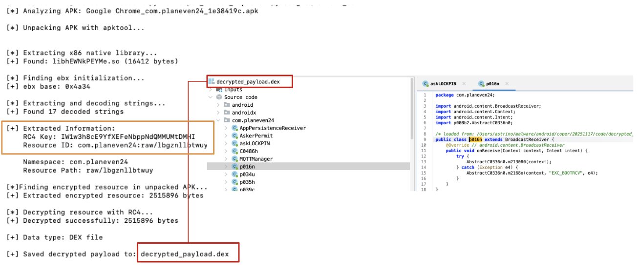 Figure 16: Decrypted payload