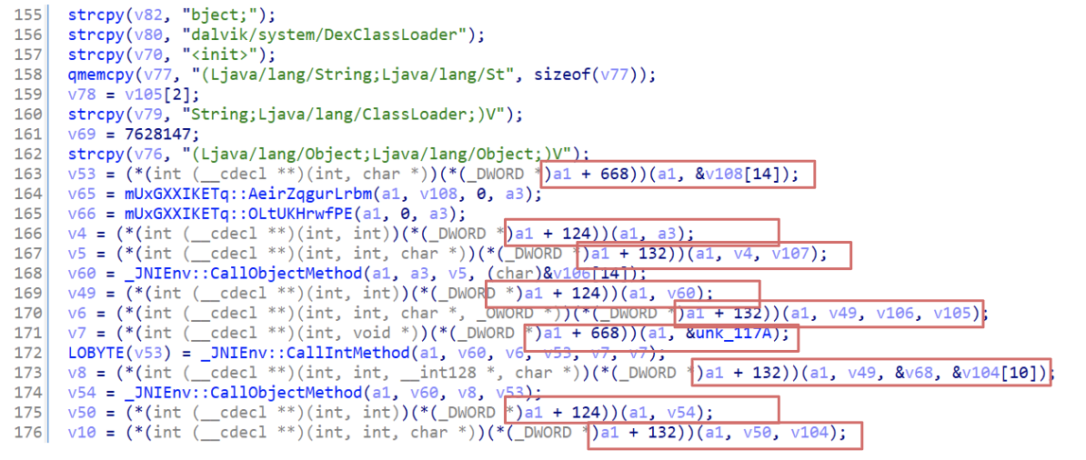 Figure 3: Unresolved JNI names