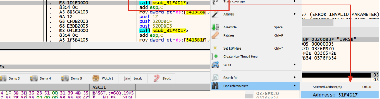 Figure 5: References to deobfuscation function