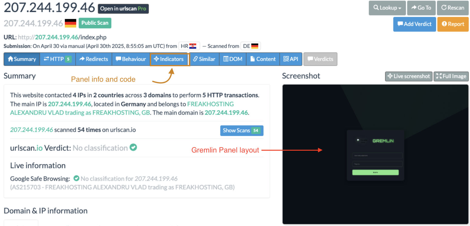 Figure 8: Gremlin Stealer Control Panel